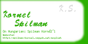 kornel spilman business card